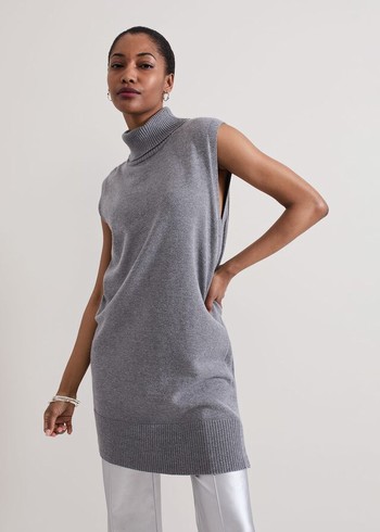 Phase Eight Mila Sleeveless Tabard Dress Grey USA | 0837915-BN